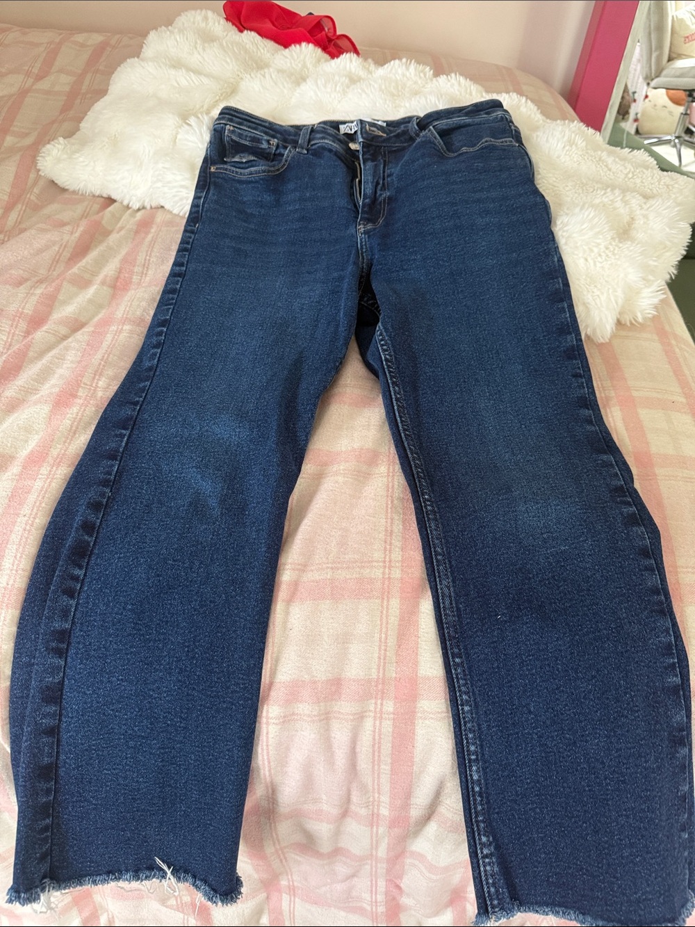 Zara Dark Blue Straight-Leg Jeans